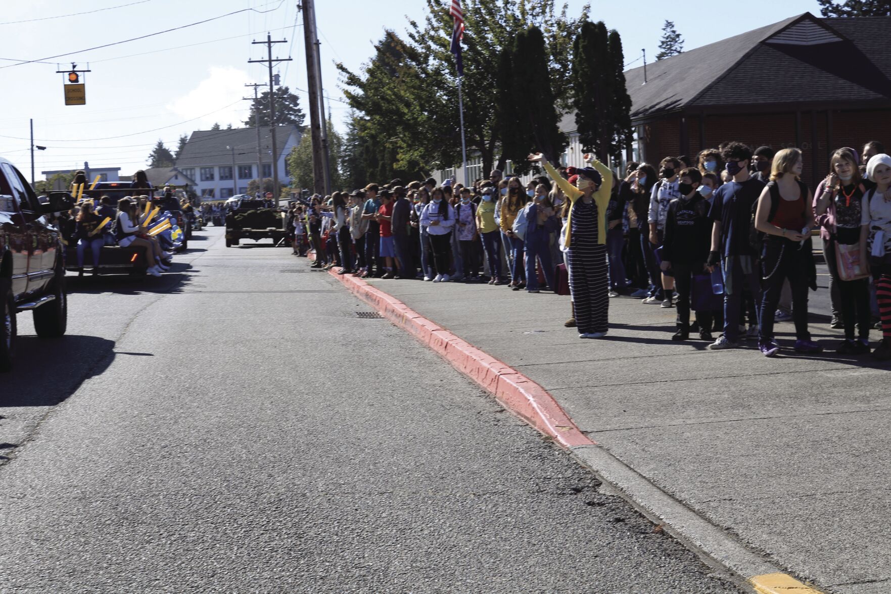 Students from Azalea Middle School watch the Noise Parade.jpg